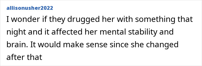 User comment discussing Britney Spears, something that happened that night, and its impact on her mental stability and brain.