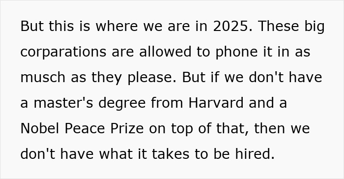 Alt text: Text discussing concerns about companies using AI to conduct job interviews and the challenges applicants face.