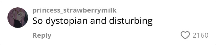 Comment on social media reading so dystopian and disturbing, reflecting concerns about AI job interviews.