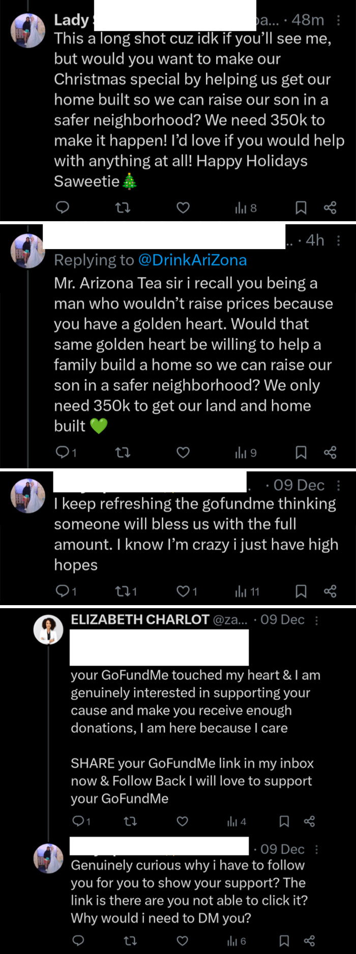 Parents exposed online for entitled behavior while asking for donations to build a safer home for their son in a neighborhood.