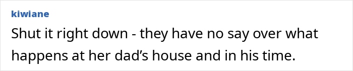 Comment expressing frustration about grandparents wanting ex-in-laws to stop giving money due to jealousy.