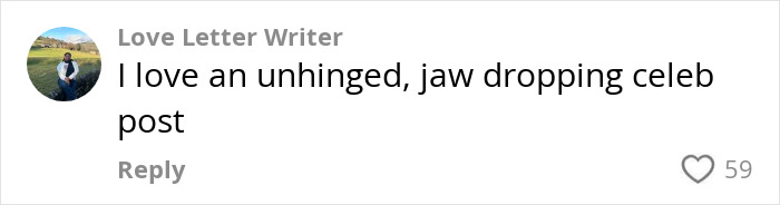 Comment on a social media post criticizing Miley Cyrus' sister Noah's revealing look after her Hannah Montana-related post.