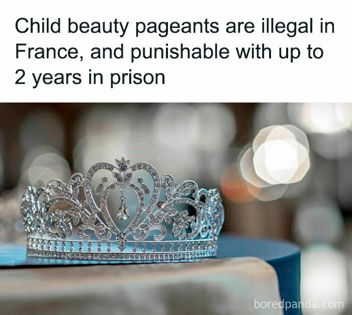 Silver jeweled crown on a table representing facts about child beauty pageants and legal penalties on an Instagram facts page.