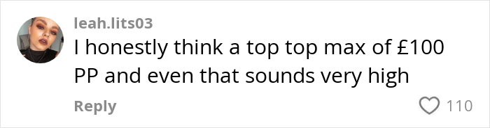 Social media comment sharing opinion on the rising costs of paying for hen parties and its impact on attendees.