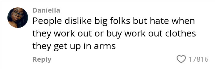 Comment highlighting backlash against the claim that people 200 lbs and over should not do Pilates.