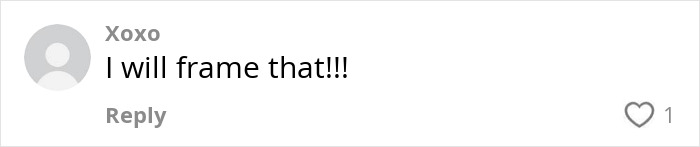 Comment saying I will frame that with a heart icon, related to Meghan Markle's note to flight attendant going viral.