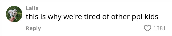 Comment expressing frustration with other people's kids, posted under a controversial tip about baby shoes on flights.