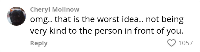 Screenshot of a social media comment reacting negatively to sticking baby's shoes to the seat back during flight.