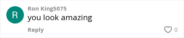 Comment on a green profile icon saying you look amazing, related to 63YO Friends star with youthful glow.