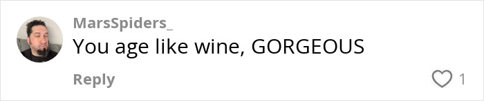 User comment praising a 63-year-old Friends star who sang Smelly Cat, noting their youthful glow and beauty.