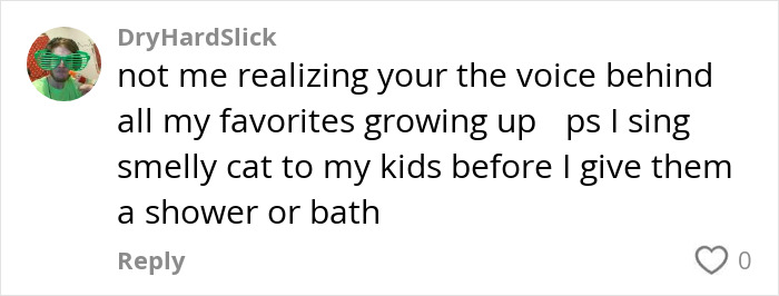 Comment on social media about the Friends star who sang Smelly Cat and their impact on fans growing up and singing to kids.