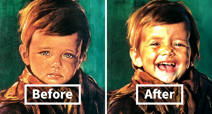 What If Bragolin’s Crying Children Smiled? I Used AI to Find Out (16 Pics)