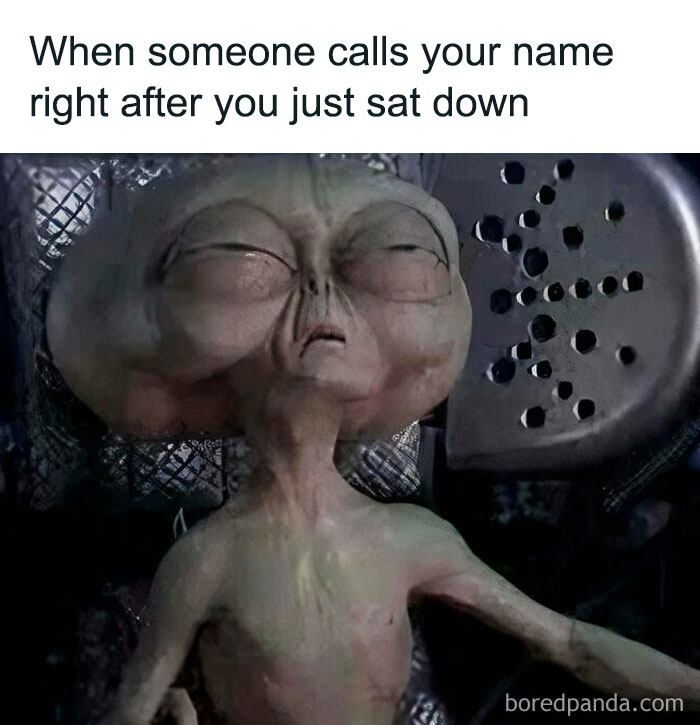 Alien meme with tired expression illustrating millennial mind humor from a top Instagram meme page.