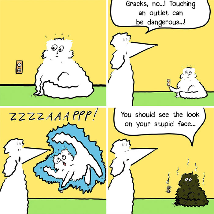 “Gracks And Gribs”: 36 Quirky Comics By This Artist That Show Private Moments Of This Cat And Dog