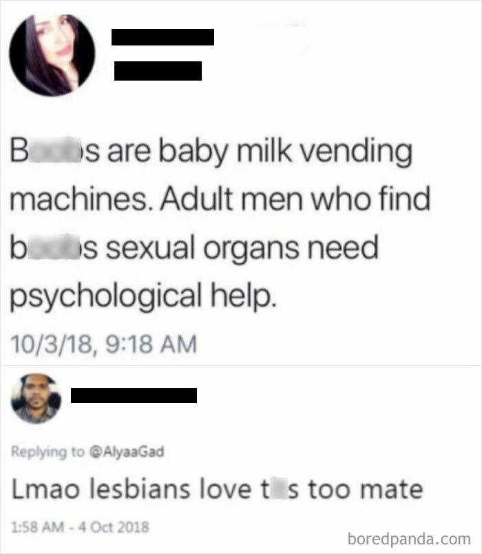 Screenshot of online interaction showing women being called out for rude comments, highlighting jerks online behavior.