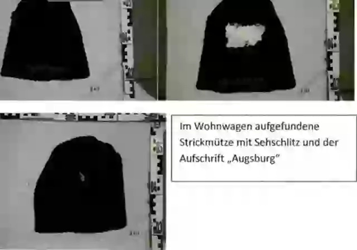 German police display evidence related to Madeleine McCann case, including a black knitted hat found in a camper van.