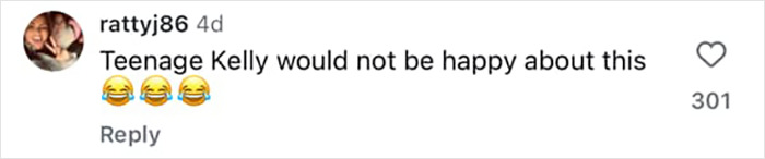 Comment on social media post mentioning Kelly Osbourne's transformation sparking Ozempic and plastic surgery rumors.