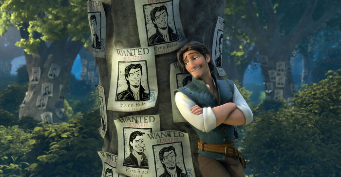 Animated character leaning confidently against a tree covered with wanted posters, illustrating unconventional crushes concept.