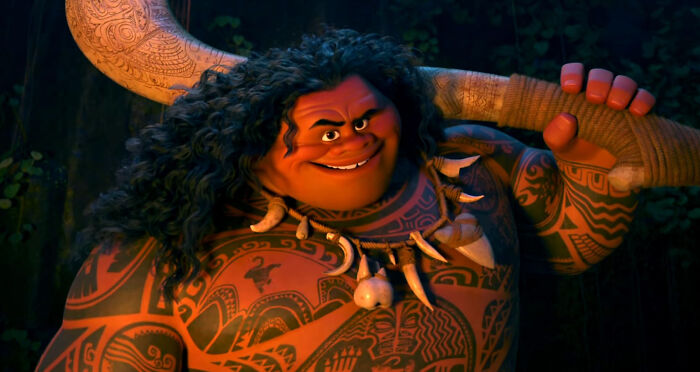 Animated character with tribal tattoos holding a large wooden object, illustrating unconventional crushes concept.
