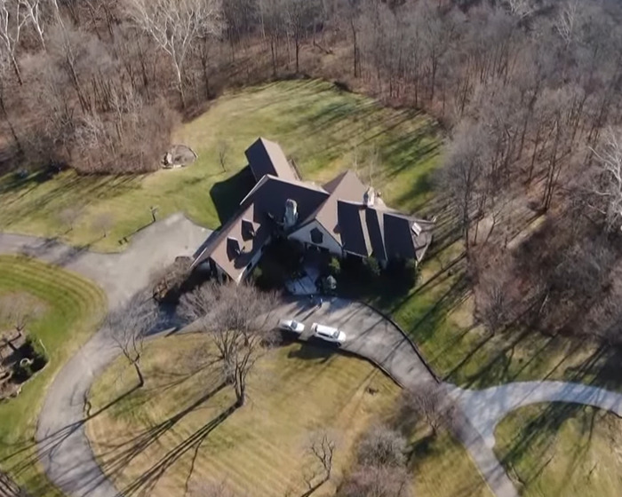 Aerial view of a rural farm property where the 10th body was found on suspected serial killer&rsquo;s land.