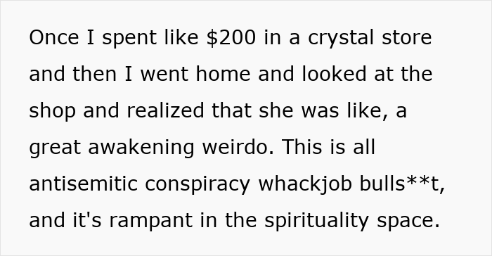 Text excerpt discussing a woman&rsquo;s experience with antisemitic conspiracy theories linked to dangerous alt-right rabbit holes for women.