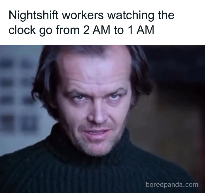 Man with intense expression wearing a dark sweater illustrating a funny relatable meme from this Instagram account.