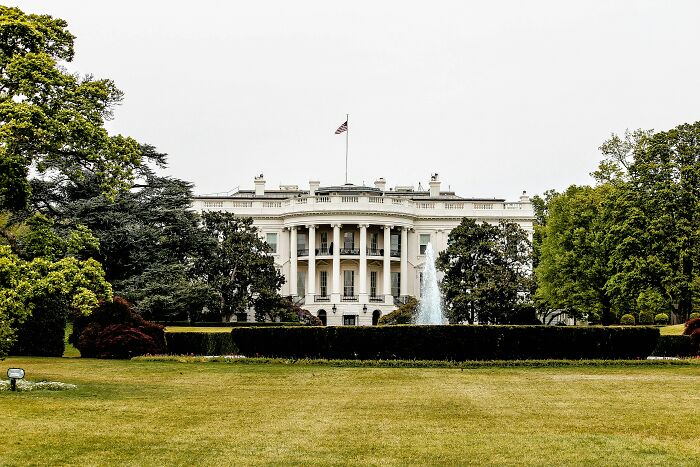 The White House exterior with lawn and trees in view representing Gen X had the best of both worlds concept.