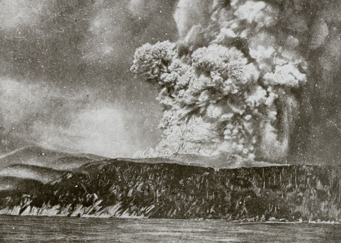 Historic volcanic eruption with massive ash cloud, one of the past events people can’t stop researching.