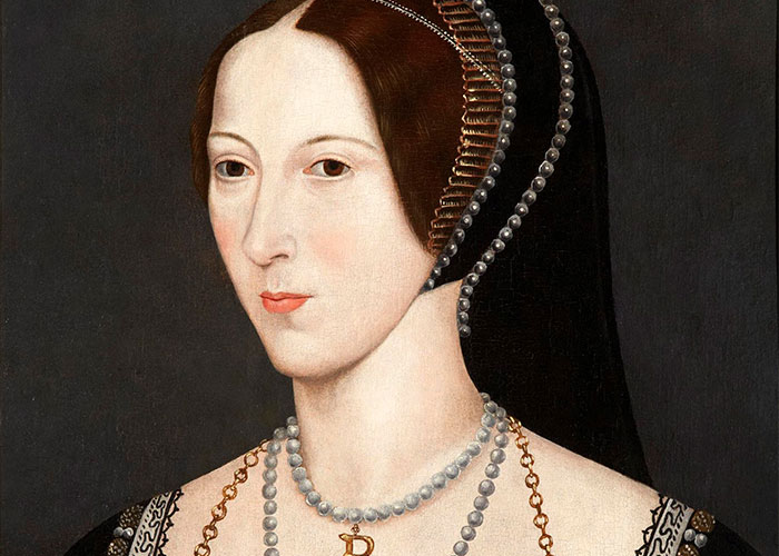 Portrait of a historical woman wearing pearls and period attire, representing things from the past people research.