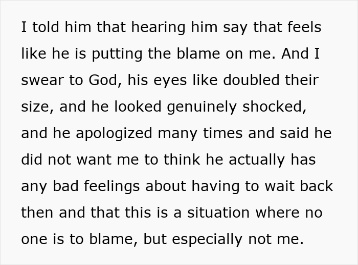 Alt text: Text excerpt highlighting a woman's emotional reaction after her husband's apology following a shocking event.