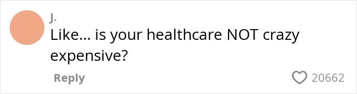 Comment saying Like is your healthcare NOT crazy expensive with 20,662 likes, related to county fair foods potentially shocking Europeans.