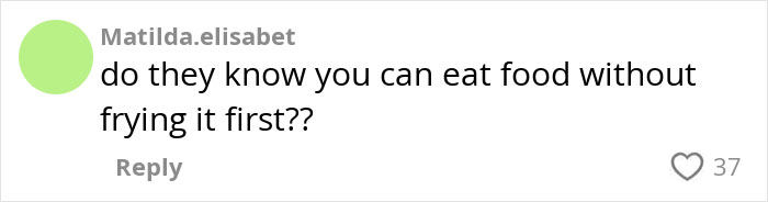 Comment about eating county fair foods fried, questioning if people know food can be eaten without frying first.