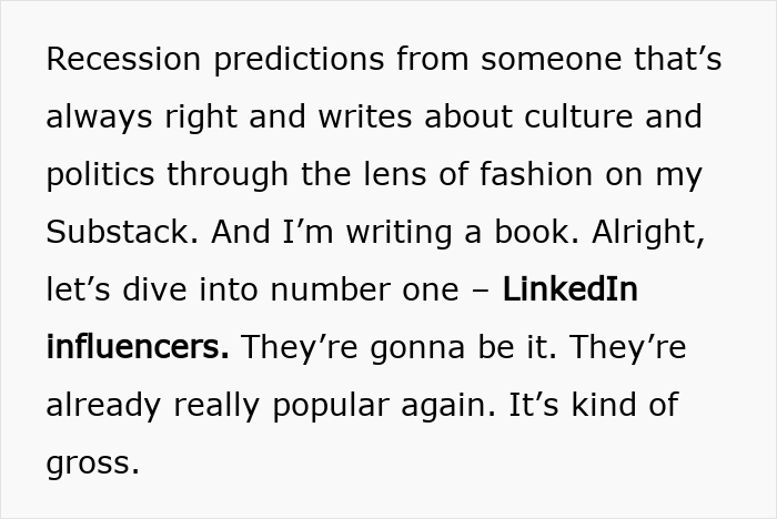 Woman Lists Recession Trend Predictions, Many People Agree With Her