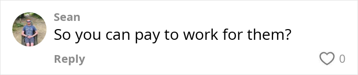 Comment by Sean questioning paying to work for American grocery shops amid self-checkout and shopping fees controversy. Comment by Sean questioning paying to work for American grocery shops amid self-checkout and shopping fees controversy.