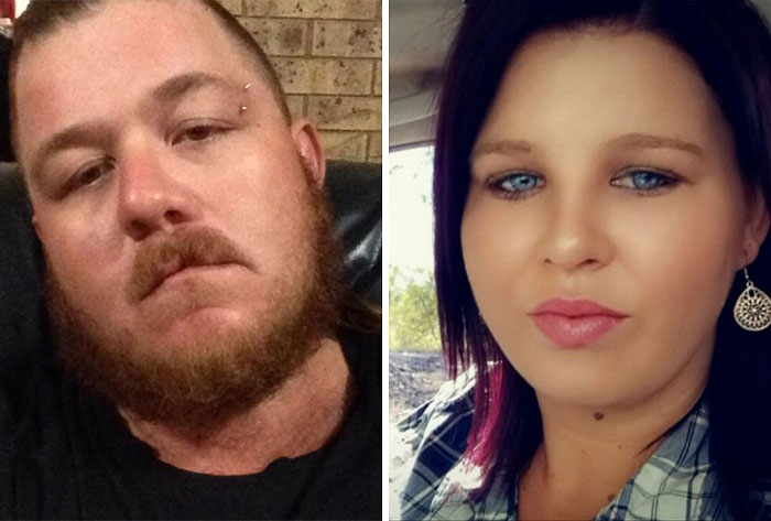 Side-by-side portraits of a man with a beard and a woman with blue eyes related to missing teen case updates. Side-by-side portraits of a man with a beard and a woman with blue eyes related to missing teen case updates.