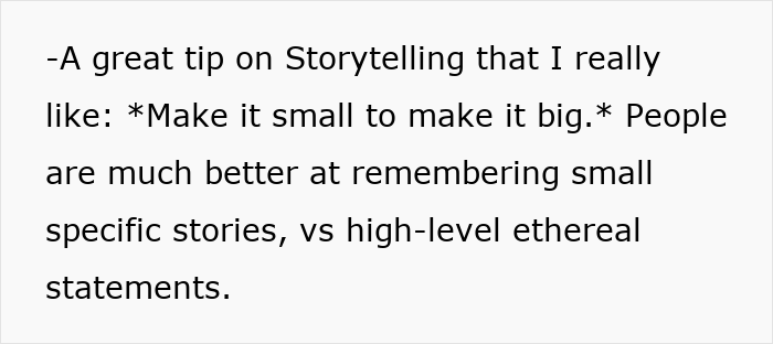 Text on screen showing a professional career coach sharing detailed tips on storytelling to ace interviews and land dream jobs.