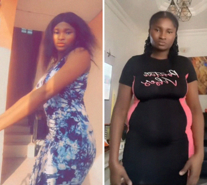 Side-by-side photos of a mom before and after giving birth showing changes and losing their spark in daily life.