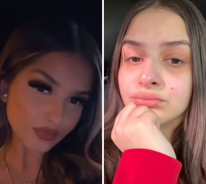 Side-by-side photos of a mom before and after giving birth showing changes and losing their spark postpartum.