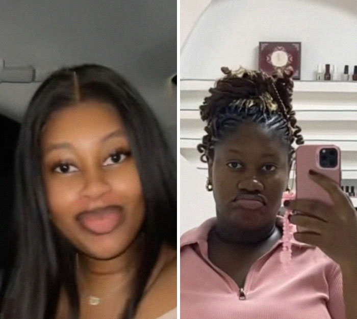 Two moms share before and after birth selfies showing changes, illustrating the impact of giving birth and losing their spark.