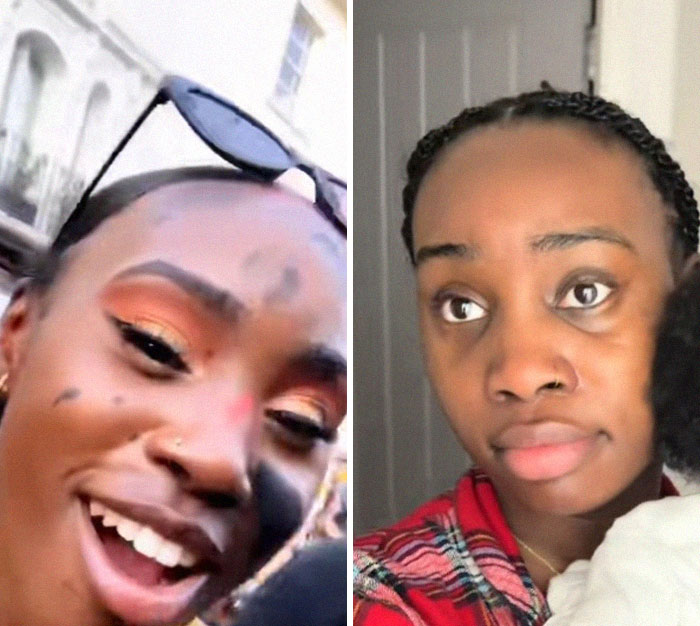 Before and after photos of a mom showing the changes and emotional journey after giving birth and losing their spark.