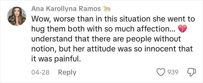 Comment from Ana Karollyna Ramos about man pushing mom away during baby gender reveal, sparking heated debate online.
