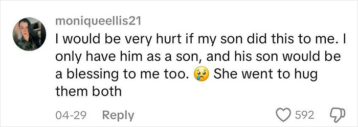 Comment on a post about a man pushing mom away during baby's gender reveal, sparking heated debate online.