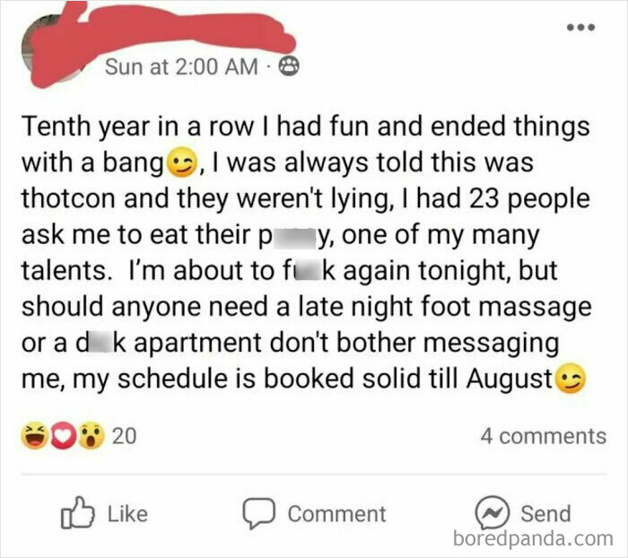 Social media post with a humorous obvious lie about personal life, fitting the hilariously obvious lies theme.