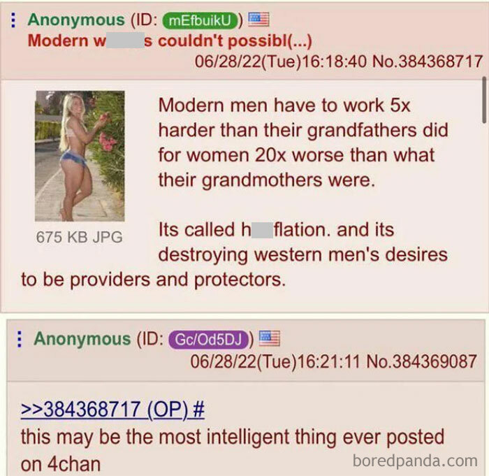 Screenshot of an online discussion mocking rose tinted tolerance about modern men and nostalgia on a forum.