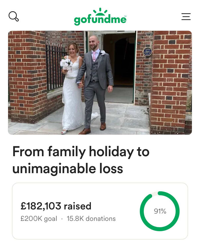 GoFundMe campaign page showing fundraising for a mom who mysteriously passed away on Turkey vacation with heart missing.