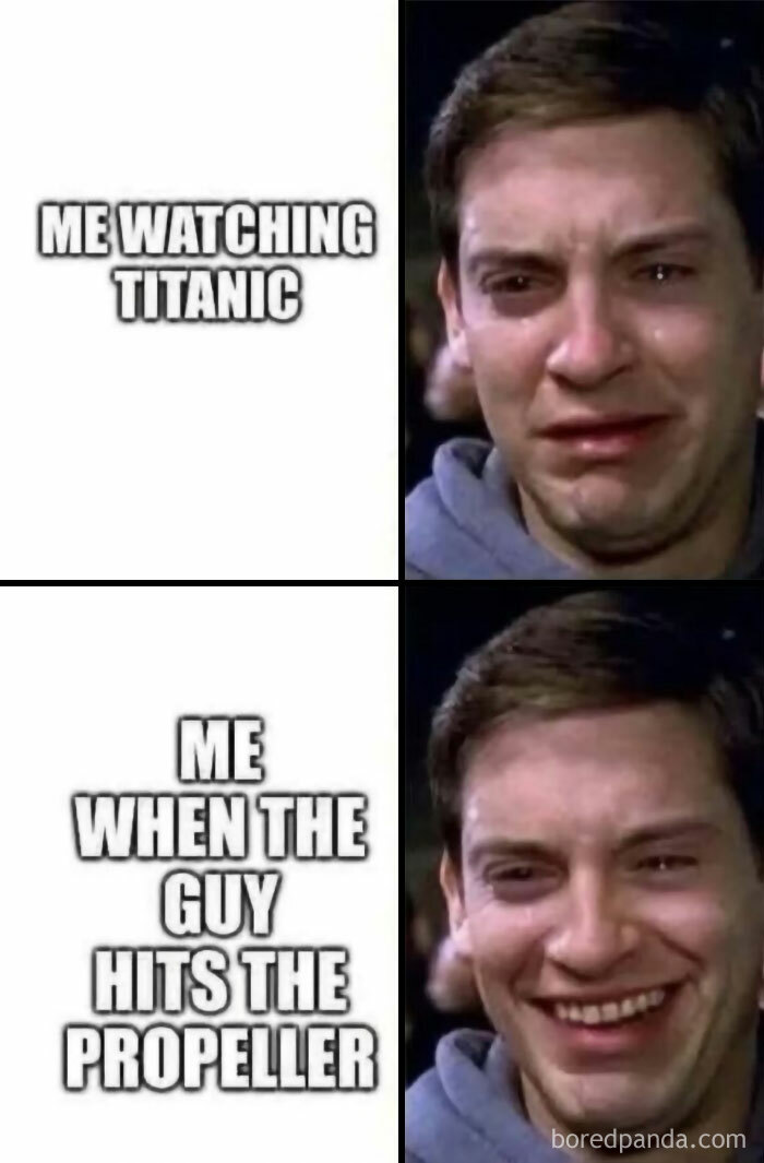 Meme showing emotional reaction contrasts related to 80s, 90s, and 00s nostalgia for millennials and life moments.