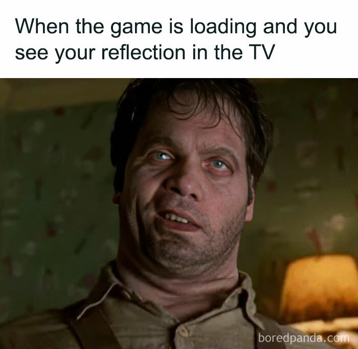 Man making a funny face while gaming, nostalgic meme hinting at life in the 80s, 90s, and 00s for millennials.