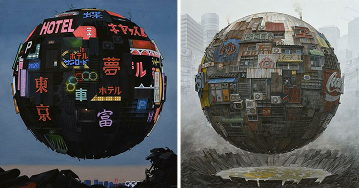 30 Futuristic And Eerie-Looking Orb Paintings That Symbolize Post-Apocalyptic Earth, By This Artist