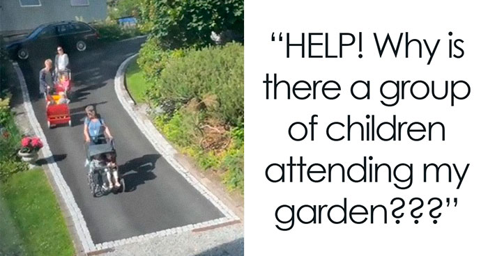 Woman Watches, Baffled, As A Group Of Strangers Just Start Having A Picnic In Her Yard