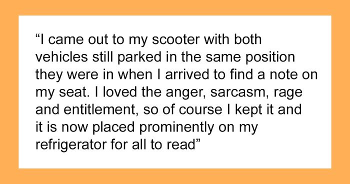 “Get Banned”: Man’s Scooter Sparks Furious Note, Revenge Leaves Homeowners Without Parking